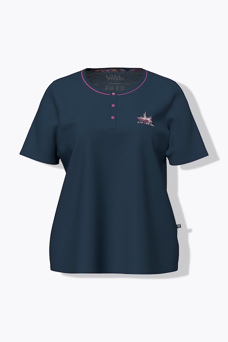 Pyjama, dreiteilig, Karomuster, Rundhals, Halbarm