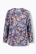 Bluse, A-Linie, Struktur, Blümchen-Muster, Langarm