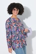 Bluse, A-Linie, Struktur, Blümchen-Muster, Langarm