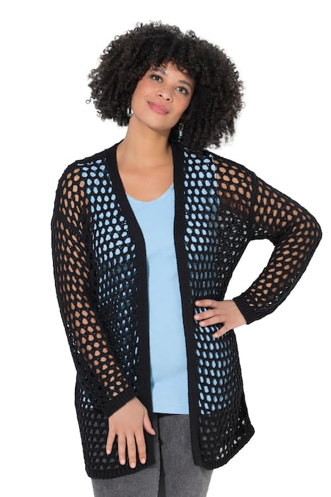 Pletený svetr, volný střih, dírkované pletení, hvězda na zádech