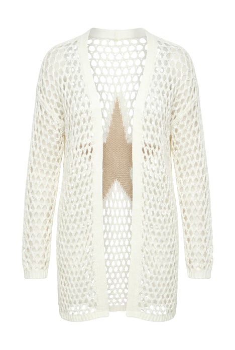 Pletený svetr, volný střih, dírkované pletení, hvězda na zádech