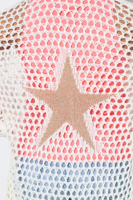 Strickjacke, Relaxed Fit, Lochstrick, Rückenstern