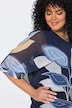 Chiffon-Tunika, doppellagig, V-Ausschnitt, 3/4-Arm