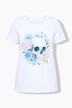 T-shirt, comfortabele pasvorm, doodshoofd met bloemen