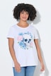 T-shirt, comfortabele pasvorm, doodshoofd met bloemen