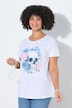 T-shirt, comfortabele pasvorm, doodshoofd met bloemen