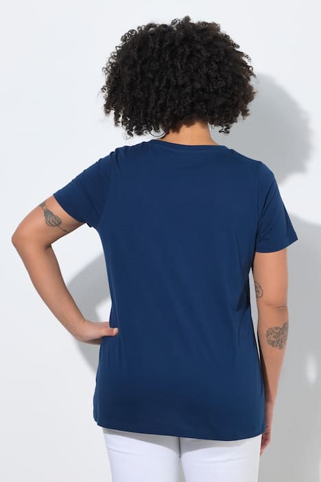 T-shirt, comfortabele pasvorm, doodshoofd met bloemen