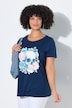T-shirt, comfortabele pasvorm, doodshoofd met bloemen