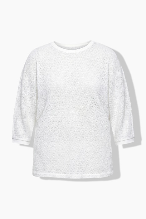 Pullover, Loose Fit, Lochstrick, Fledermaus-halbarm