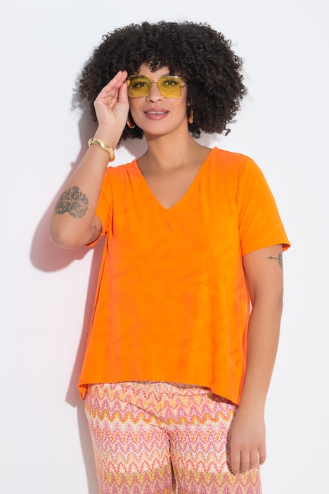 T-Shirt, A-Linie, Strukturjersey