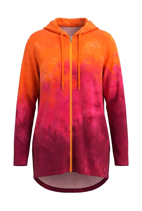 Sweatjacke, A-Linie, Farbverlauf, Kapuze