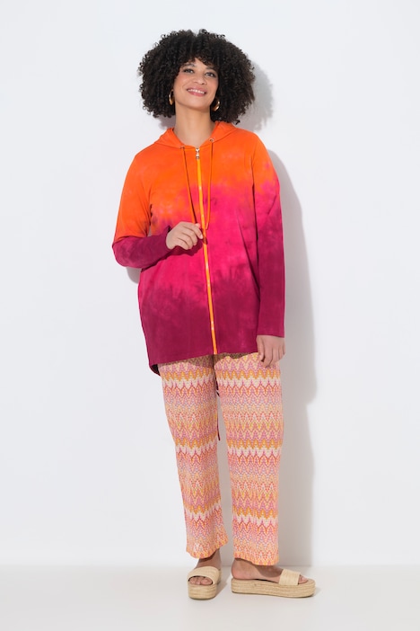 Sweatjacke, A-Linie, Farbverlauf, Kapuze