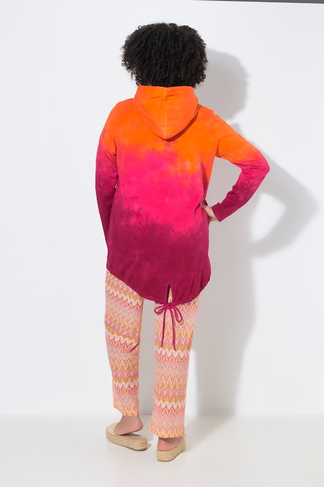 Sweatjacke, A-Linie, Farbverlauf, Kapuze