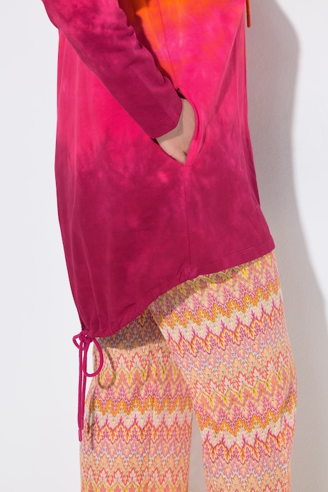 Sweatjacke, A-Linie, Farbverlauf, Kapuze