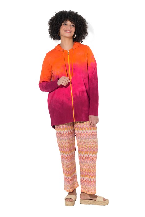 Sweatjacke, A-Linie, Farbverlauf, Kapuze