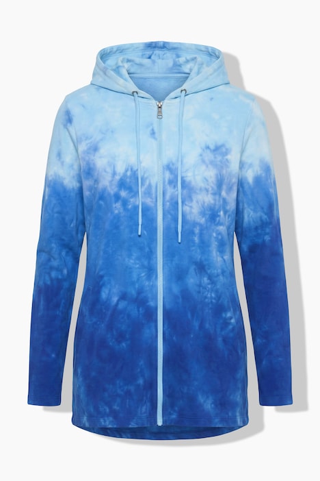 Sweatjacke, A-Linie, Farbverlauf, Kapuze