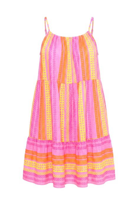 mušelínové šaty s ramínky, áčkový střih