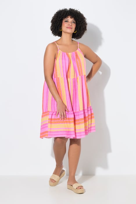 Mousseline strappy jurk, A-lijn