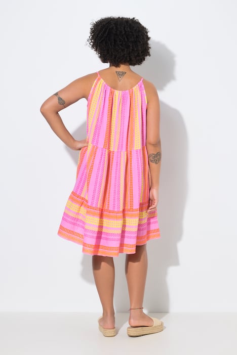 Mousseline strappy jurk, A-lijn