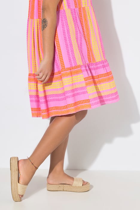 Mousseline strappy jurk, A-lijn