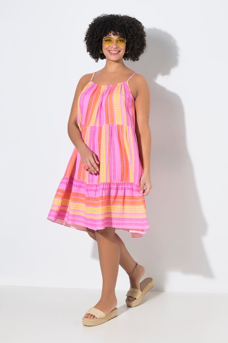 Mousseline strappy jurk, A-lijn