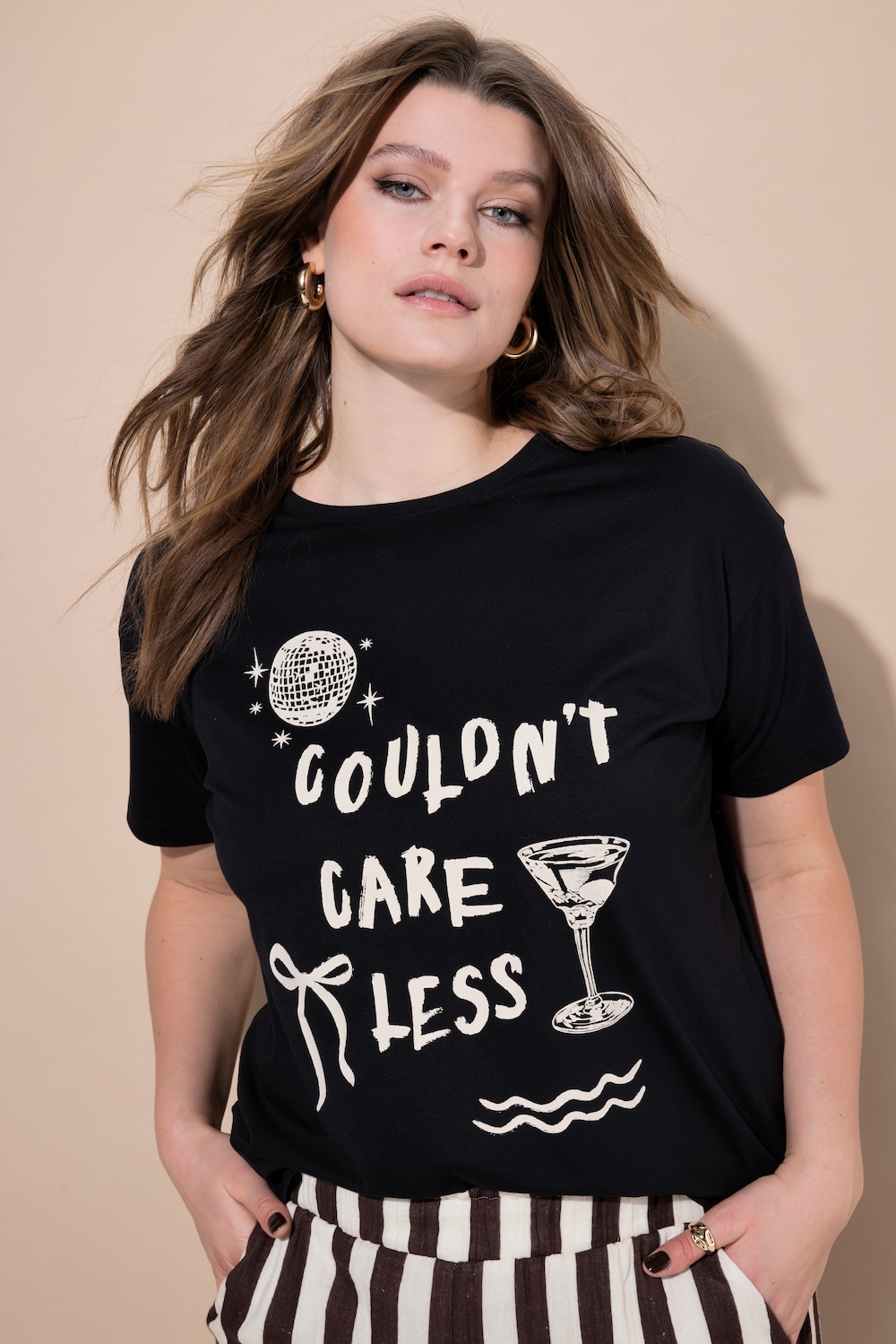 T-Shirt, oversized, Motiv mit Statement