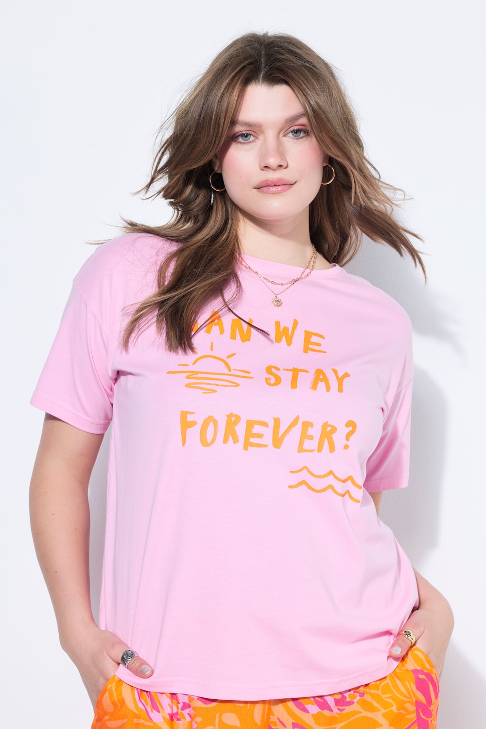 T-Shirt, oversized, Motiv mit Statement