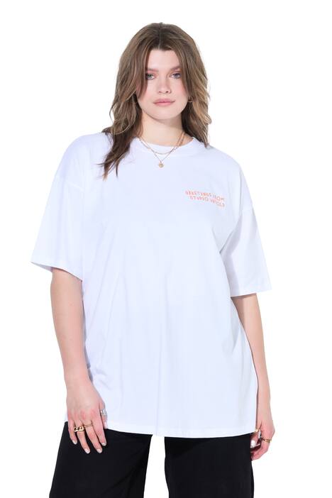 Tričko, volný střih, velký potisk na zádech