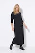 Maxikleid, Zierknoten, A-Linie, Rundhals, 3/4-Arm