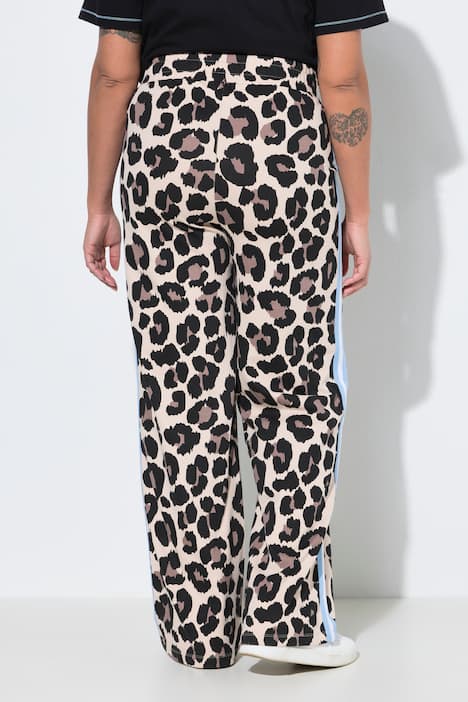 Sweatpants, wijde rechte pijp, leomotief, strepen aan de zijkant