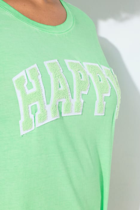 Happy Applique Short Sleeve Tunic Tee