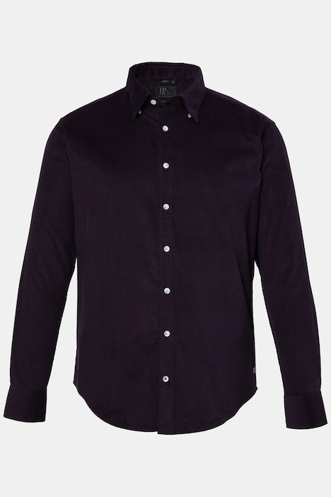 Chemise en velours côtelé, manches longues et col à pointes boutonnées (boutons dissimulés), coupe Modern Fit - jusqu'au 8 XL