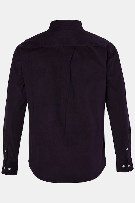 Chemise en velours côtelé, manches longues et col à pointes boutonnées (boutons dissimulés), coupe Modern Fit - jusqu'au 8 XL