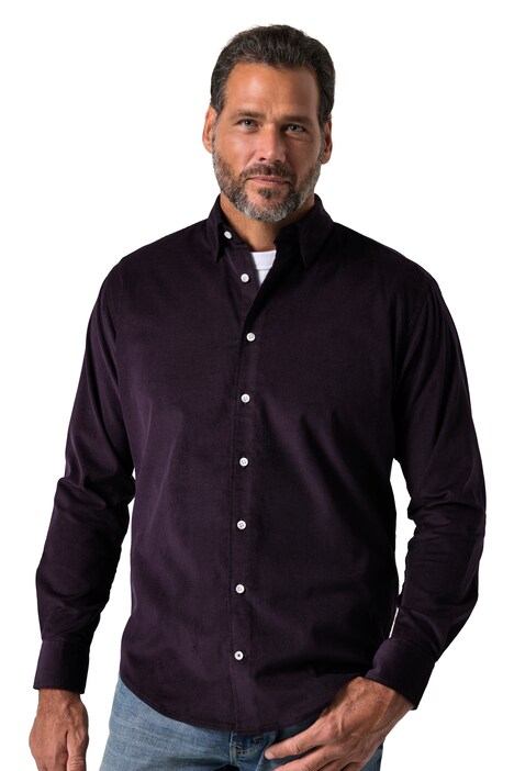 Manšestrová košile, dlouhé rukávy, moderní střih, přehnutý košilový límec s knoflíky, do vel. 8XL