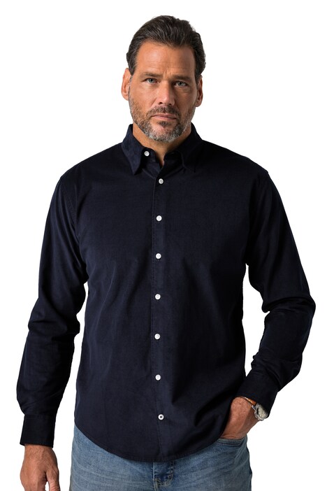 Manšestrová košile, dlouhé rukávy, moderní střih, přehnutý košilový límec s knoflíky, do vel. 8XL