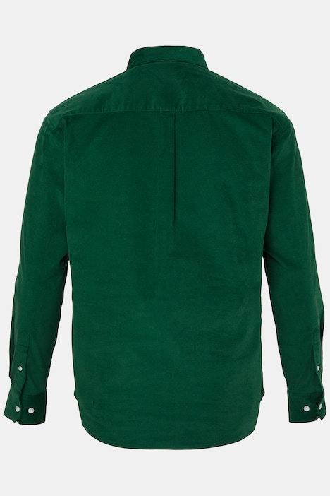Manšestrová košile, dlouhé rukávy, moderní střih, přehnutý košilový límec s knoflíky, do vel. 8XL