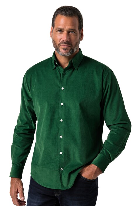 Manšestrová košile, dlouhé rukávy, moderní střih, přehnutý košilový límec s knoflíky, do vel. 8XL