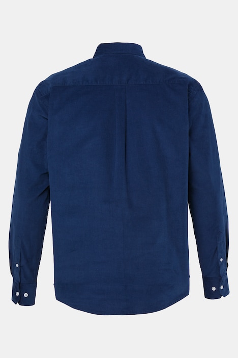 Chemise en velours côtelé, manches longues et col à pointes boutonnées (boutons dissimulés), coupe Modern Fit - jusqu'au 8 XL