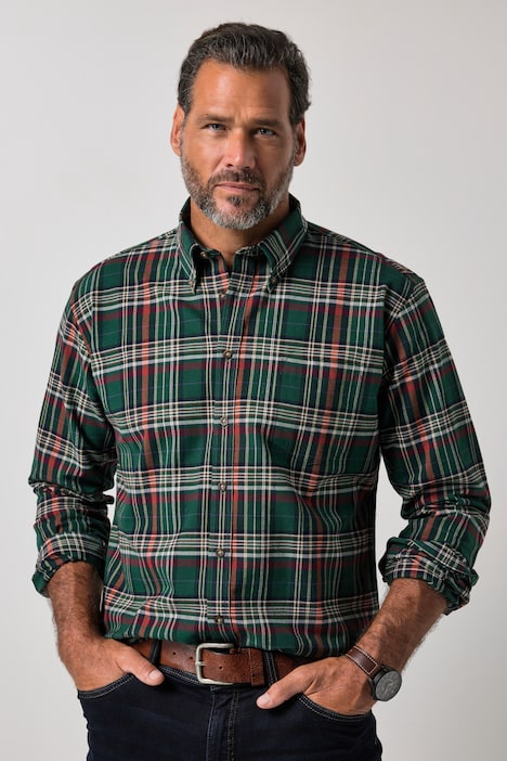 Karohemd, Langarm, Modern Fit, Buttondown-Kragen, bis 8 XL
