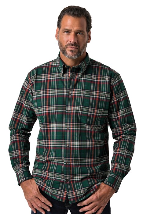 Kostkovaná košile, dlouhé rukávy, moderní střih, límeček s knoflíky, velikosti až 8 XL