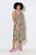 Midikleid, A-Linie, ärmellos, Leo-Muster, Zierbänder