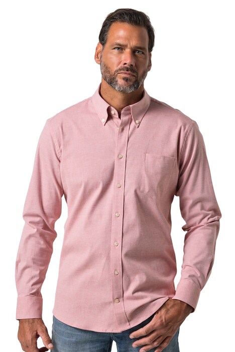 Košile, dlouhé rukávy, moderní střih, struktura, límec na knoflíky, do velikosti 8XL