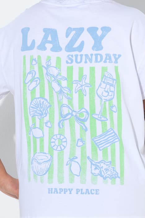 T-shirt, boxy pasvorm, grote print op de rug