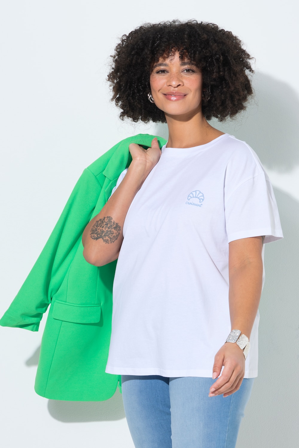 T-shirt, boxy pasvorm, grote print op de rug