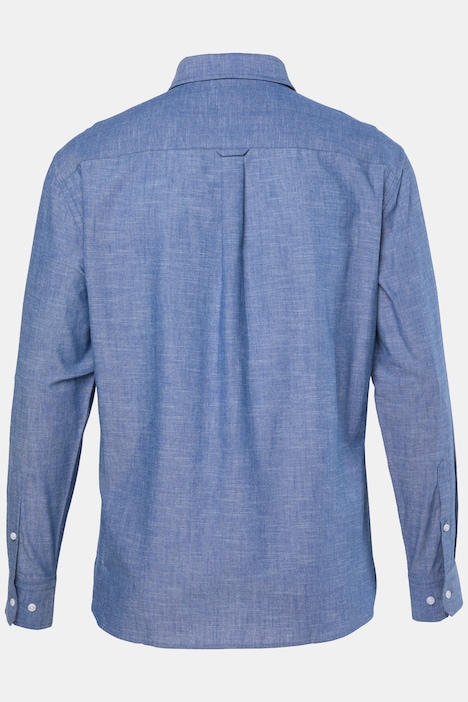Košile, dlouhé rukávy, moderní střih, chambray, přehnutý límeček na knoflíky, do vel. 8XL