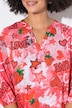 Bluse, A-Linie, Erdbeeren und Herzen, 3/4-Ärmel