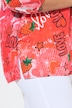 Bluse, A-Linie, Erdbeeren und Herzen, 3/4-Ärmel