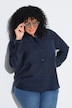 Hemdbluse, leicht transparent, Querpassen, Oversized, Hemdkragen, Langarm