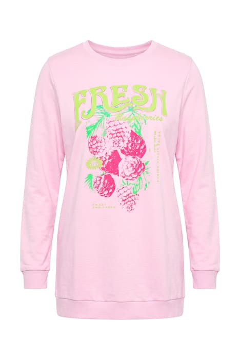 Mikina, volný střih, motiv malin