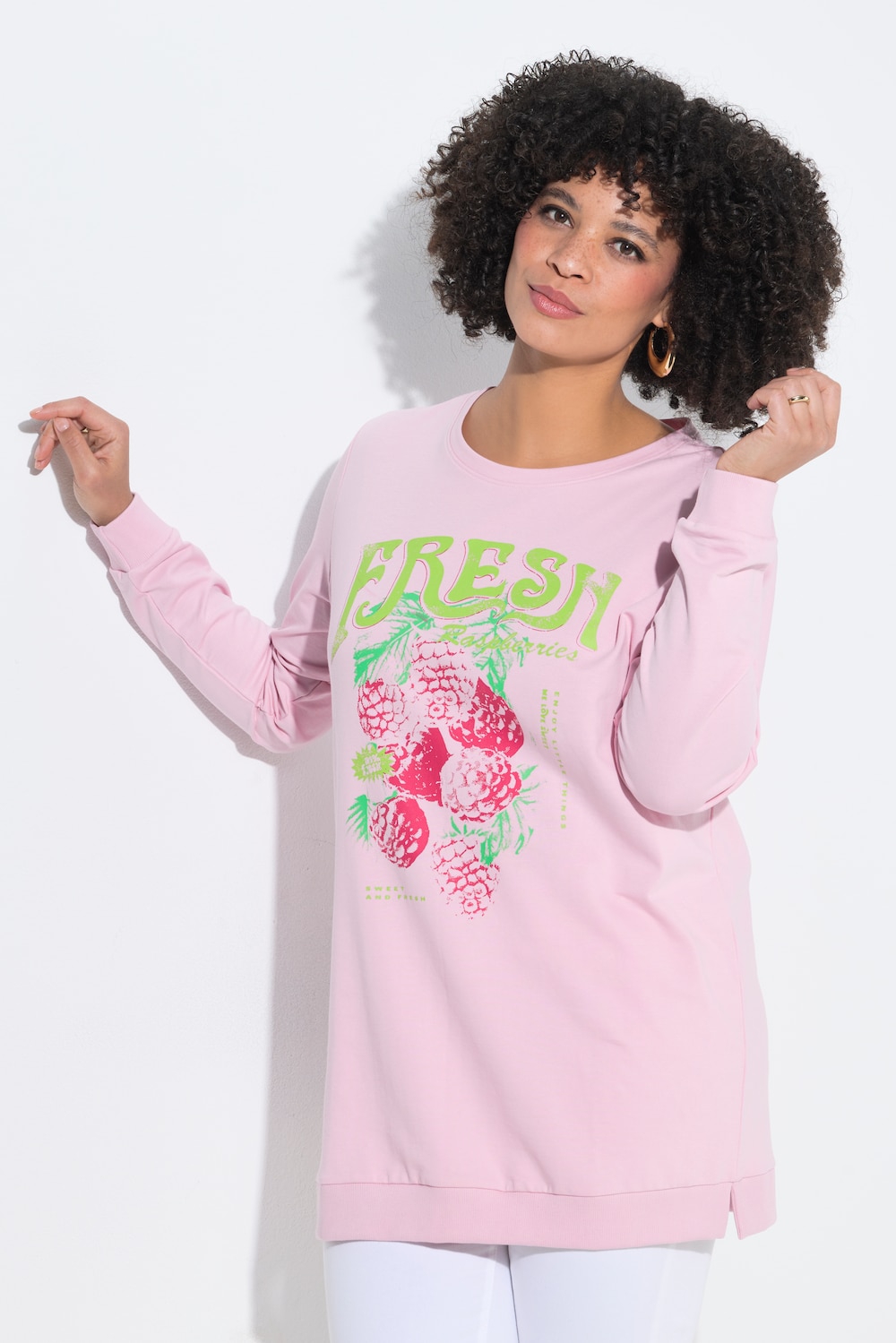 Sweatshirt, bequeme Passform, Himbeeren-Motiv